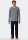 Schiesser Lange Pyjama Ebony Nachtmode Blauw