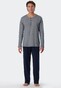 Schiesser Lange Pyjama Ebony Nachtmode Blauw