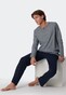 Schiesser Lange Pyjama Ebony Nachtmode Blauw