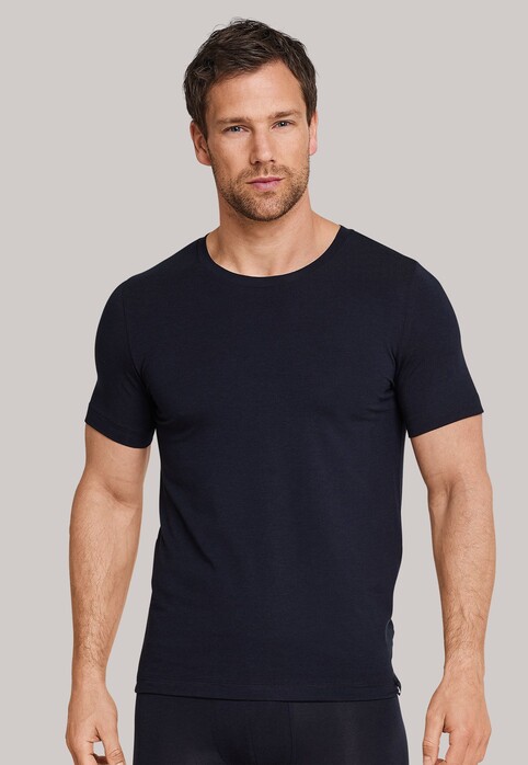 Schiesser Long Life Soft Shirt Ronde Hals Ondermode Dark Navy