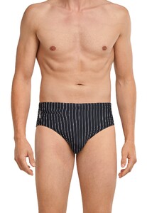Schiesser Nautical Casual Striped Badmode Zwart