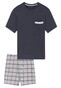 Schiesser Organic Cotton Anthra Check Nachtmode Antraciet
