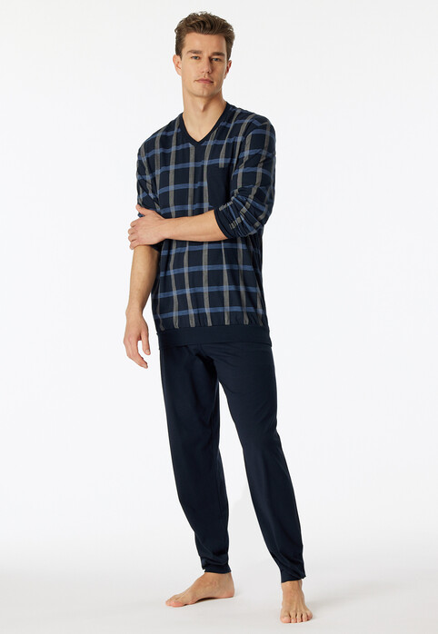 Schiesser Organic Cotton Comfort Nightwear Nachtmode Navy