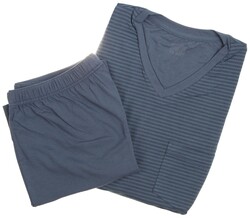Schiesser Super Soft Stripes Nachtmode Midden Blauw