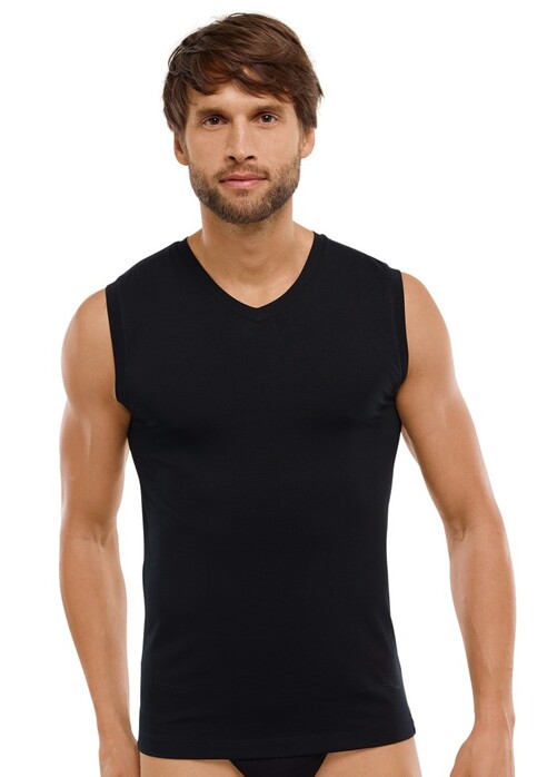 Schiesser Tank-Top Long Life Cotton Ondermode Zwart