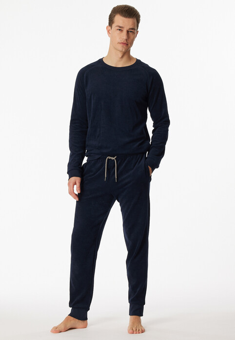 Schiesser Terry Warming Nightwear Nachtmode Blauw