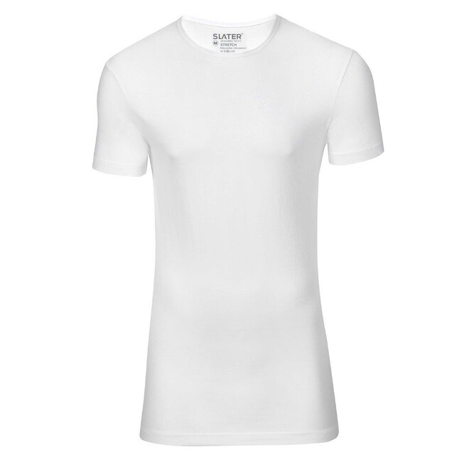 Slater Stretch 2-pack T-shirt Round-neck T-Shirt Wit