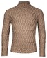 Thomas Maine Allover Cable Knit Pattern Rollneck Trui Camel