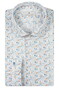 Thomas Maine Allover Fantasy Circles Roma Modern Kent Overhemd Midden Blauw-Multi