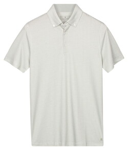 Thomas Maine Allover Fine Pattern Liquid Cotton Button-Down Poloshirt Jade Green