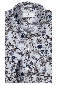 Thomas Maine Allover Flower Pattern Bari Cutaway Overhemd Lichtblauw-Multi