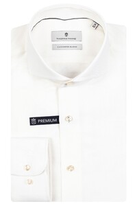 Thomas Maine Bari Cutaway Cotton Cashmere Blend Shirt Off White
