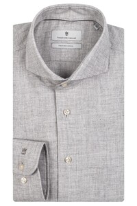 Thomas Maine Bari Cutaway Cotton Wool Twill Overhemd Soft Grey