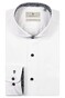 Thomas Maine Bari Cutaway Floral Contrast Two-Ply Twill Overhemd White-Indigo Blue