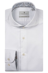 Thomas Maine Bari Cutaway Luxury Two-Ply Cotton Twill Shirt White-Sand