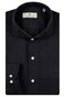 Thomas Maine Bari Cutaway Organic Flanel Herringbone Overhemd Navy