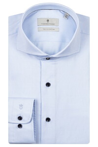 Thomas Maine Bari Cutaway Two-Ply Cotton Twill Natural Stretch Overhemd Licht Blauw