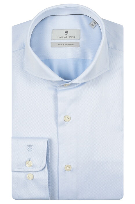 Thomas Maine Bari Cutaway Two-Ply Cotton Twill Overhemd Licht Blauw