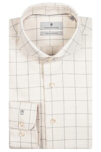 Thomas Maine Bari Cutaway Windowpane Check Overhemd Off White