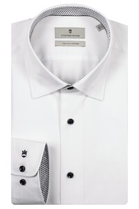 Thomas Maine Bergamo Verborgen Button Down Dot Circle Contrast Overhemd Wit-Bruin