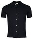 Thomas Maine Button Cardigan Shirt Half Milano Knit Rib On Face Vest Navy