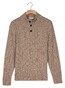 Thomas Maine Button Closure Merino Wool  Vertical Rib Structure Knit Trui Grijs