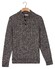 Thomas Maine Button Closure Merino Wool  Vertical Rib Structure Knit Trui Midden Blauw