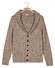 Thomas Maine Cardigan Buttons Shawl Collar Twisted Structure Knit Cardigan Greybeige