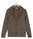 Thomas Maine Cardigan Buttons Shawl Collar Twisted Structure Knit Greygreen