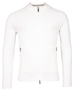 Thomas Maine Cardigan Full Zip Half Milano Knit Off White