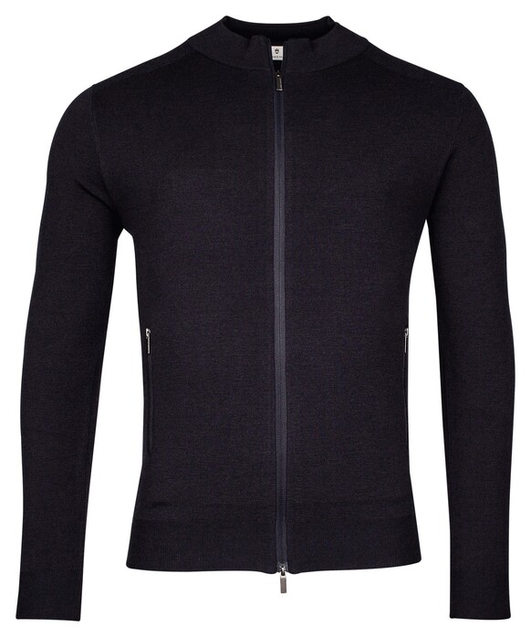 Thomas Maine Cardigan Full Zip Half Milano Knit Vest Navy