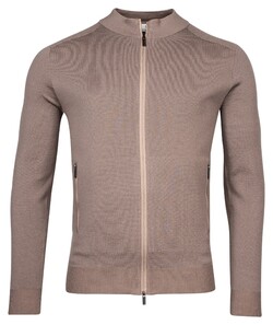 Thomas Maine Cardigan Full Zip Half Milano Knit Vest Taupe