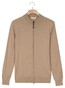 Thomas Maine Cardigan Full Zip Single Knit Subtle Melange Color Merino Wool Vest Licht Beige