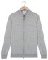 Thomas Maine Cardigan Full Zip Single Knit Subtle Melange Color Merino Wool Vest Licht Grijs