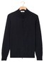 Thomas Maine Cardigan Full Zip Single Knit Subtle Melange Color Merino Wool Vest Navy