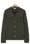 Thomas Maine Cardigan Overshirt Half Milano Knit Vest Donker Groen