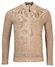 Thomas Maine Cardigan Zip Jacquard & Rib Knit Pima Cotton Vest Donker Zand