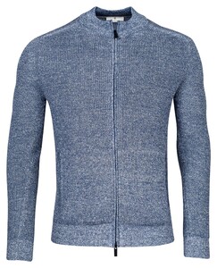 Thomas Maine Cardigan Zip Merino Linnen Half Cardigan Knit Vest Dark Blue