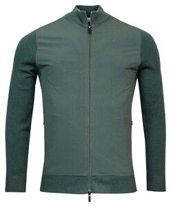Thomas Maine Cardigan Zip Milano Knit Merino Blend Vest Dark Bottle Green