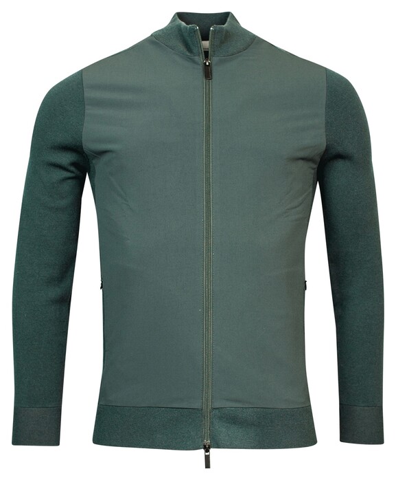 Thomas Maine Cardigan Zip Milano Knit Merino Blend Vest Dark Bottle Green