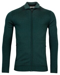 Thomas Maine Cardigan Zip Single & Structure Knit Vest Dark Bottle