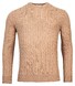 Thomas Maine Cashmere Crew Neck Single Knit Cable Pattern Trui Camel