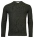Thomas Maine Cashmere Crew Neck Single Knit Cable Pattern Trui Dark Bottle Green
