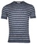 Thomas Maine Crew Neck Allover Stripe Knit Fine Merino Trui Denim Blue