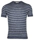 Thomas Maine Crew Neck Allover Stripe Knit Fine Merino Trui Denim Blue