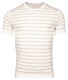 Thomas Maine Crew Neck Allover Stripe Knit Fine Merino Trui Ecru