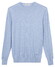 Thomas Maine Crew Neck Fine Merino Single Knit Trui Licht Blauw
