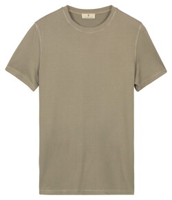 Thomas Maine Crew Neck Garment Dye Vintage Wash Short Sleeve T-Shirt Groen