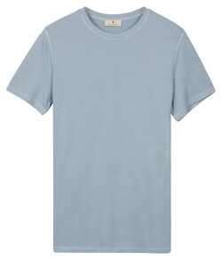 Thomas Maine Crew Neck Garment Dye Vintage Wash Short Sleeve T-Shirt Licht Blauw