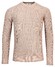 Thomas Maine Crew Neck Half Cardigan Stitch Trui Licht Beige
